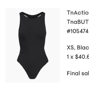 (3 for 50!) NWOT TNA sport cut out back body suit. Never worn.